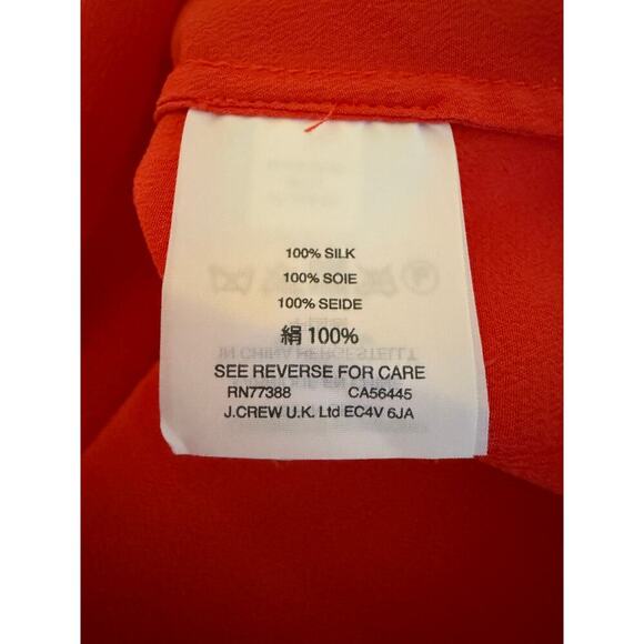 J.Crew Silk Cold Shoulder Flutter Sleeve Top Blouse Women’s Size 4 Orange Red - Picture 5 of 5